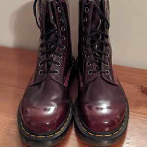 Dr. Martens Vegan 1460 Cherry Red Boots - Size 7 Women (6 Men) - Doc Martens